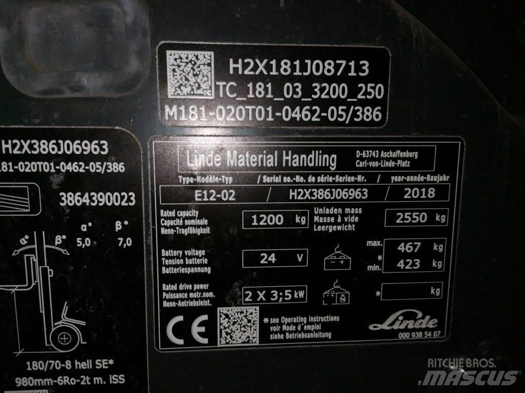 Linde E12-02 Ηλεκτρικά περονοφόρα ανυψωτικά κλαρκ