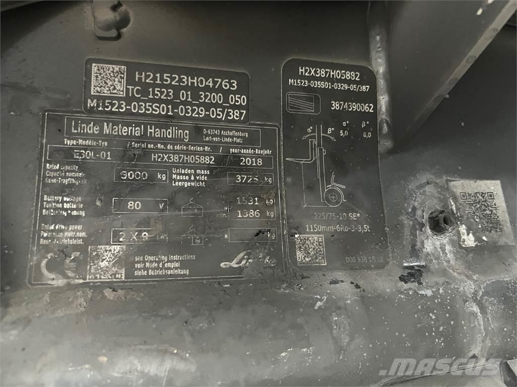 Linde E30L-01 Ηλεκτρικά περονοφόρα ανυψωτικά κλαρκ