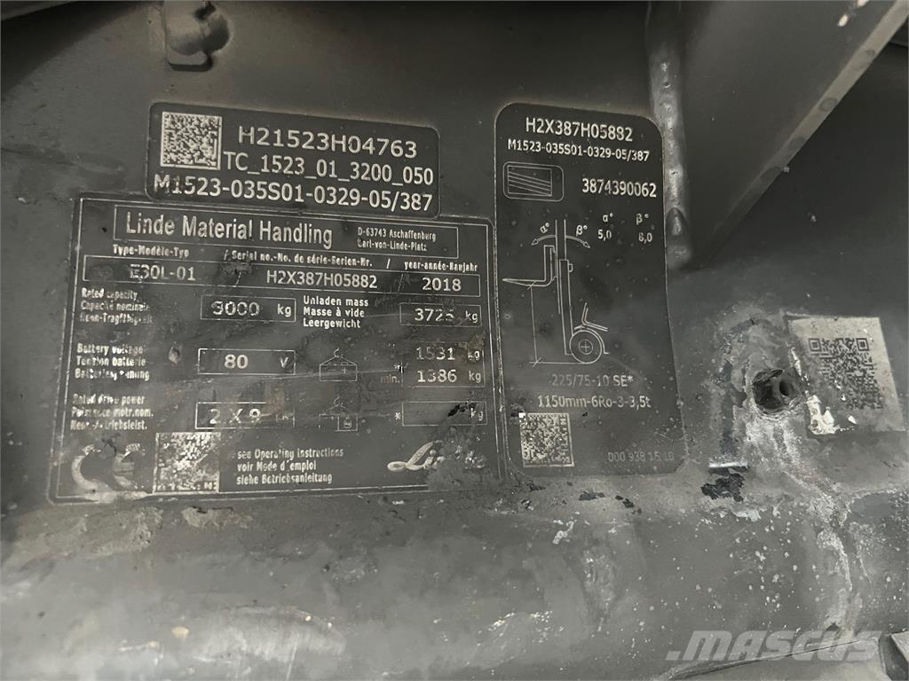 Linde E30L-01 Ηλεκτρικά περονοφόρα ανυψωτικά κλαρκ