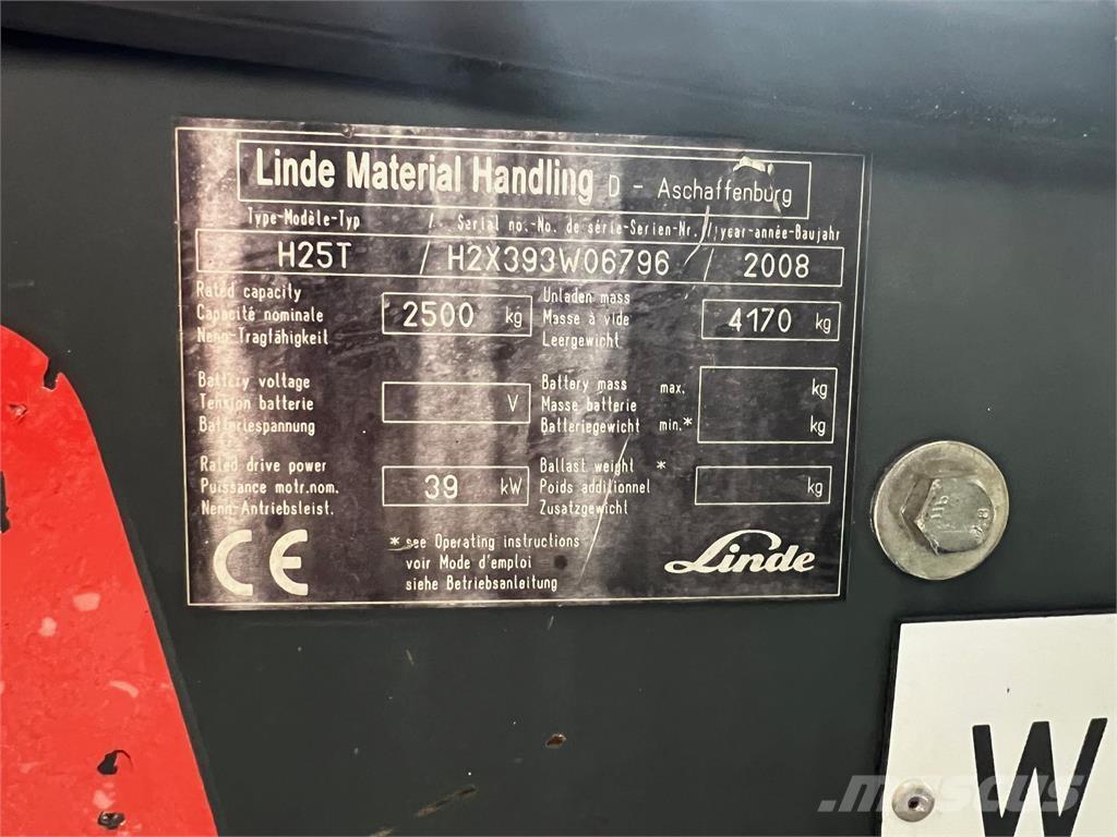 Linde H25T Περονοφόρα ανυψωτικά κλαρκ με φυσικό αέριο LPG