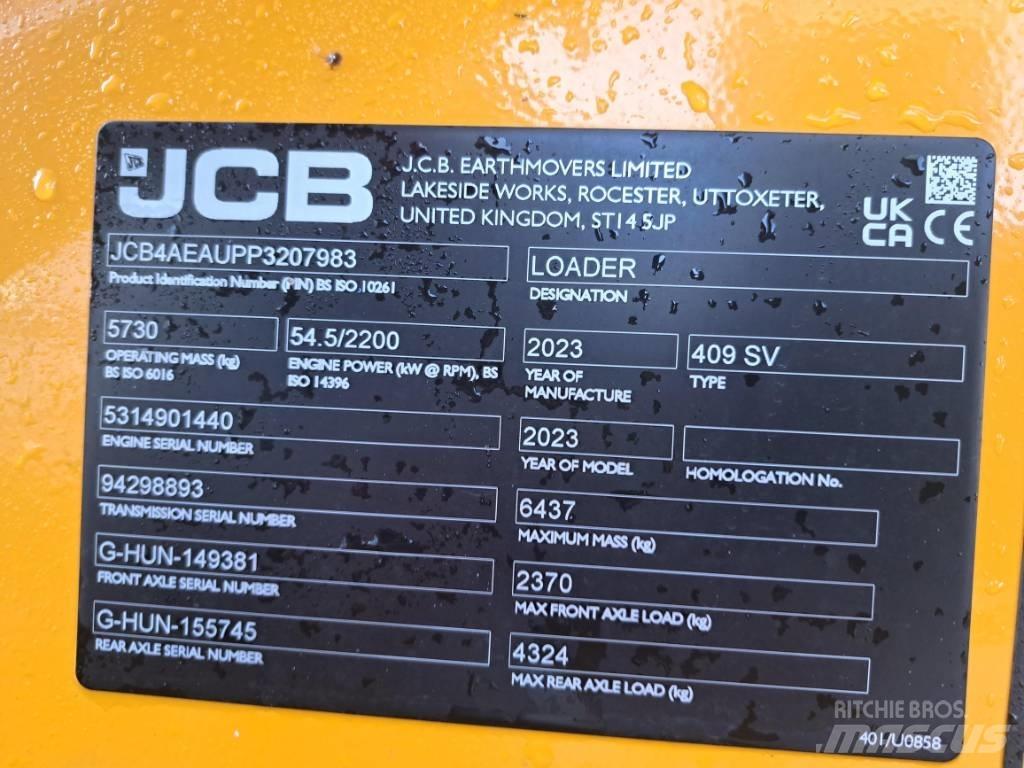 JCB 409 SV NE Φορτωτές με λάστιχα (Τροχοφόροι)