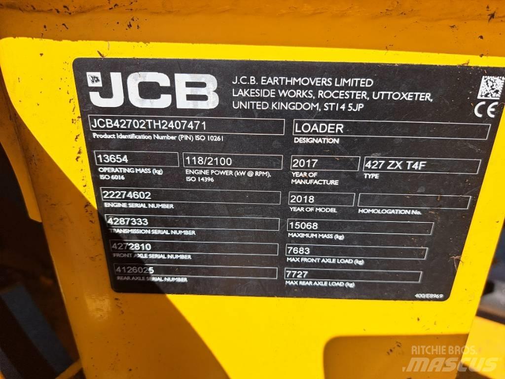JCB 427 ZX Φορτωτές με λάστιχα (Τροχοφόροι)