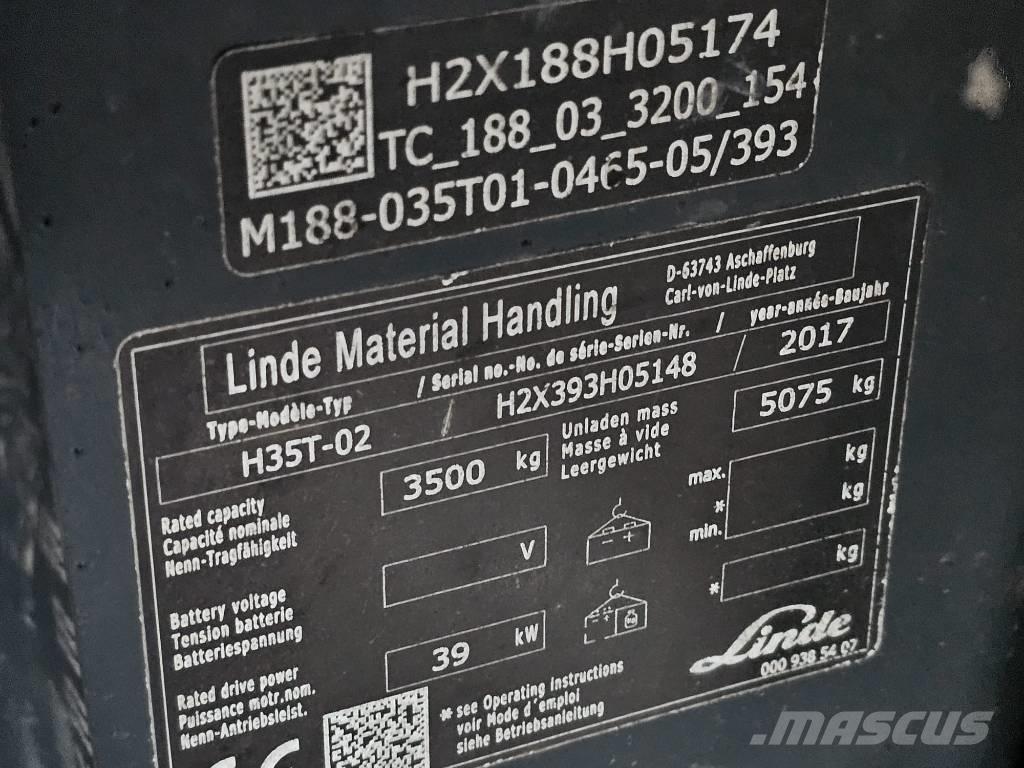 Linde H35T-02 Περονοφόρα ανυψωτικά κλαρκ με φυσικό αέριο LPG