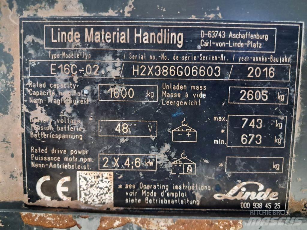 Linde E16C-03 Ηλεκτρικά περονοφόρα ανυψωτικά κλαρκ