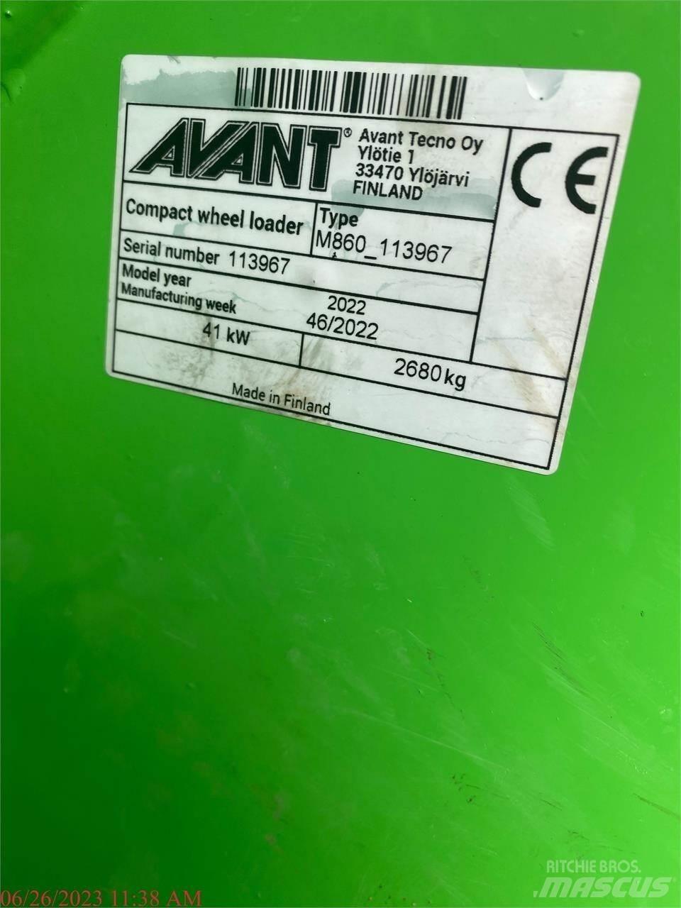 Avant 860I Φορτωτές με λάστιχα (Τροχοφόροι)
