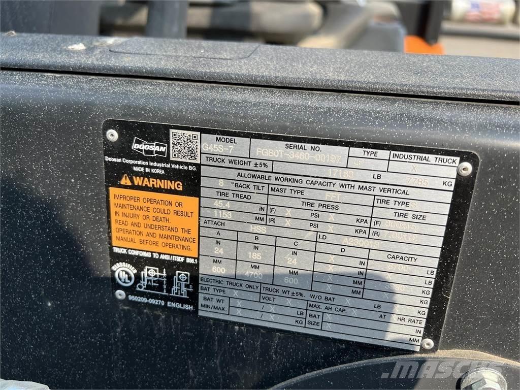 Doosan G45S-7 Περονοφόρα ανυψωτικά κλαρκ - άλλα