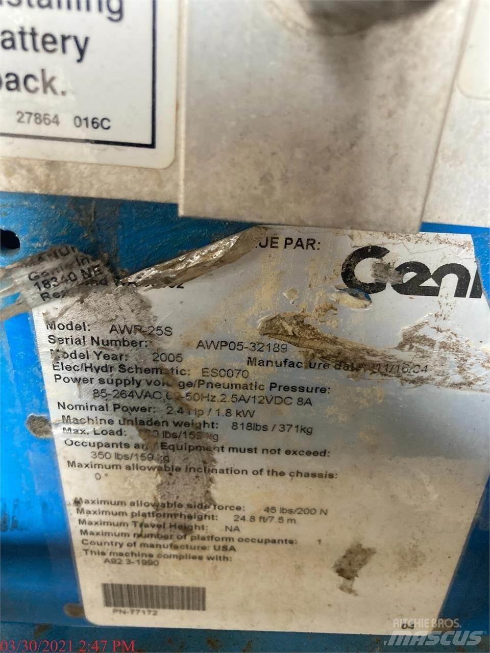 Genie AWP25S Ανυψωτήρες με κατακόρυφους πυλώνες