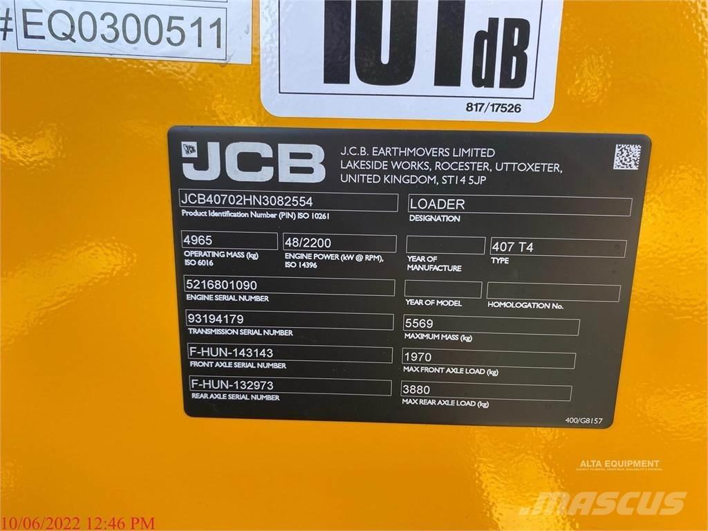 JCB 407 Φορτωτές με λάστιχα (Τροχοφόροι)