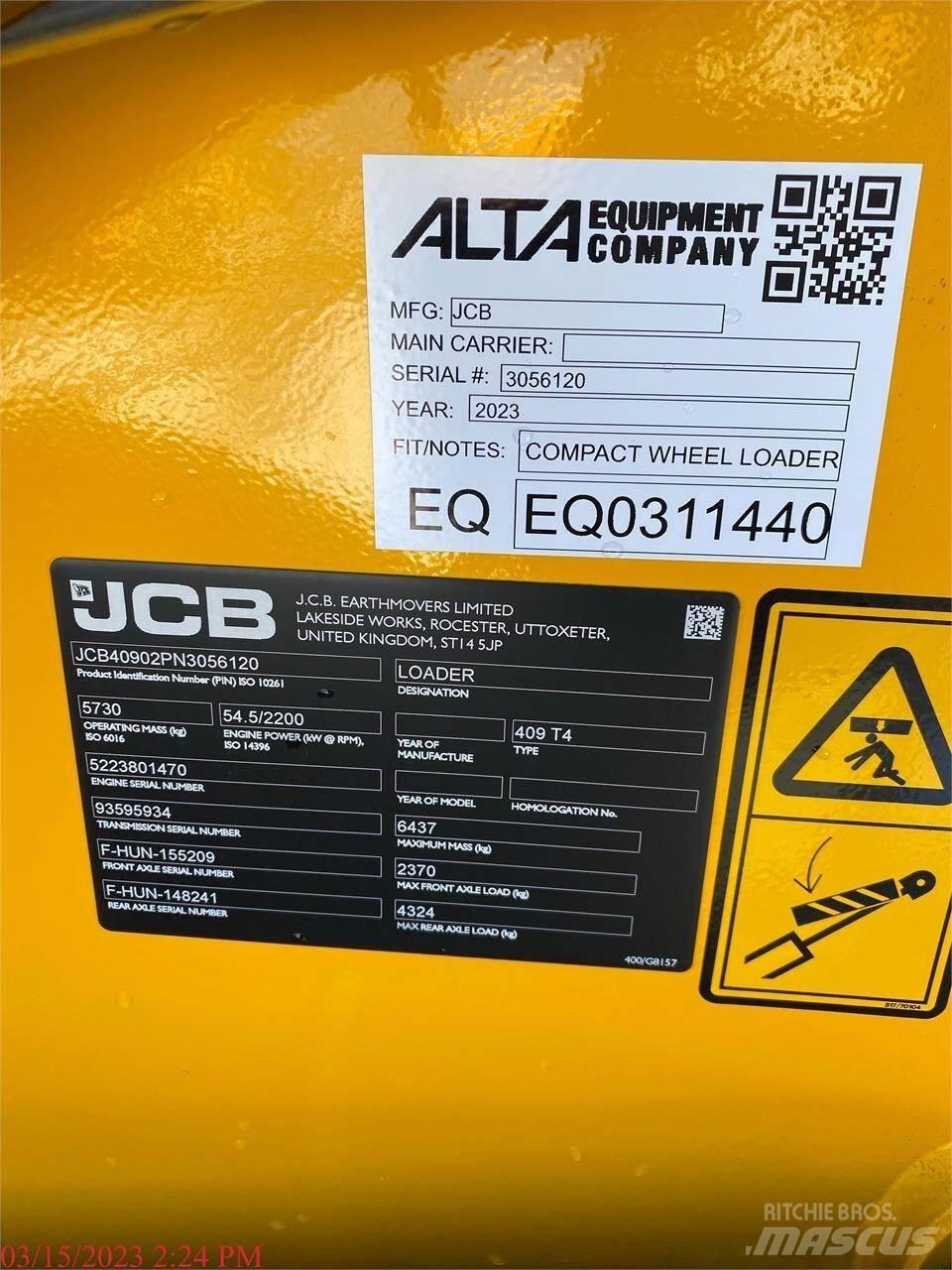 JCB 409 Φορτωτές με λάστιχα (Τροχοφόροι)