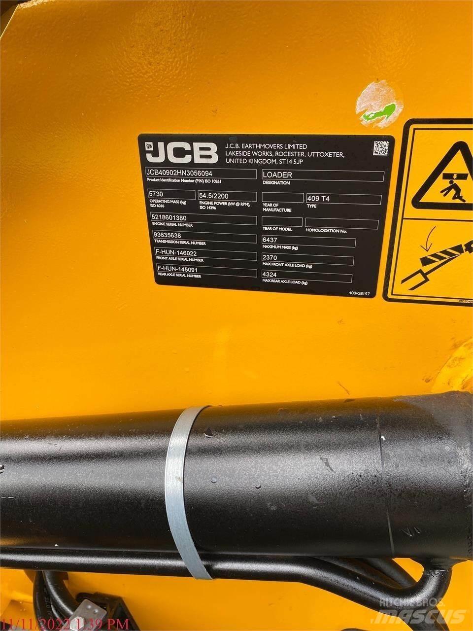 JCB 409 Φορτωτές με λάστιχα (Τροχοφόροι)