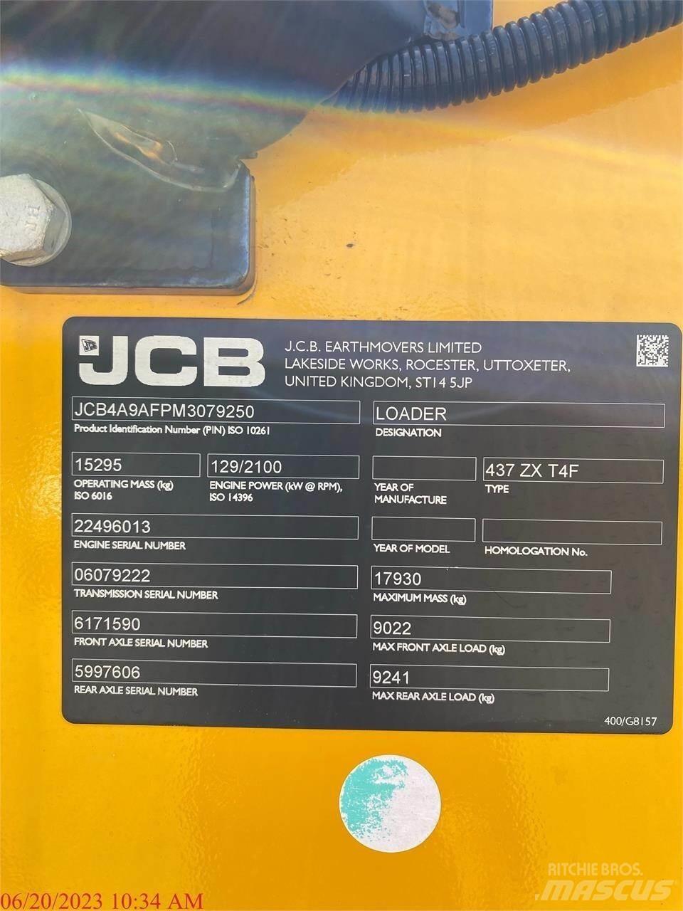 JCB 437ZX Φορτωτές με λάστιχα (Τροχοφόροι)