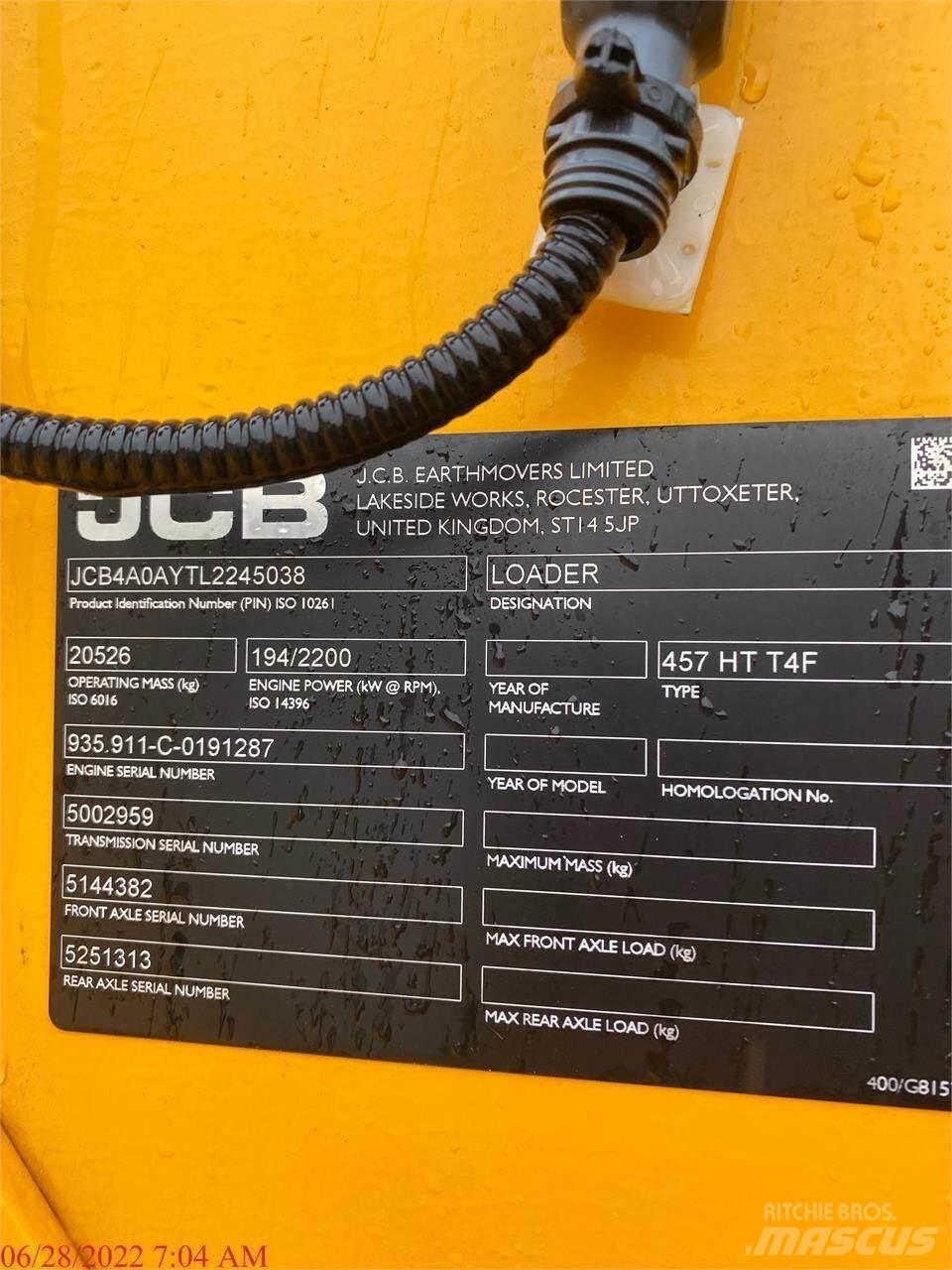 JCB 457HT Φορτωτές με λάστιχα (Τροχοφόροι)