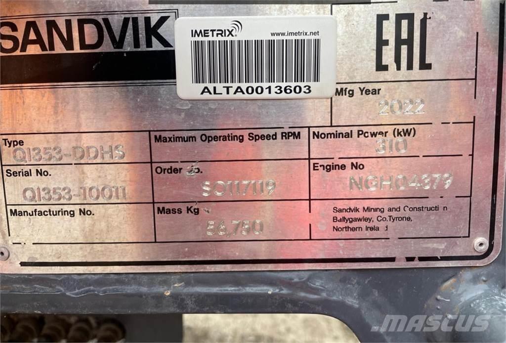 Sandvik QI353-DDHS Σπαστήρες