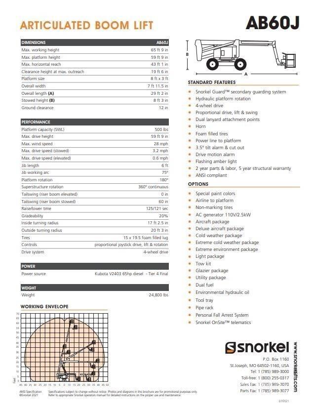 Snorkel AB60J Ανυψωτήρες με αρθρωτό βραχίονα