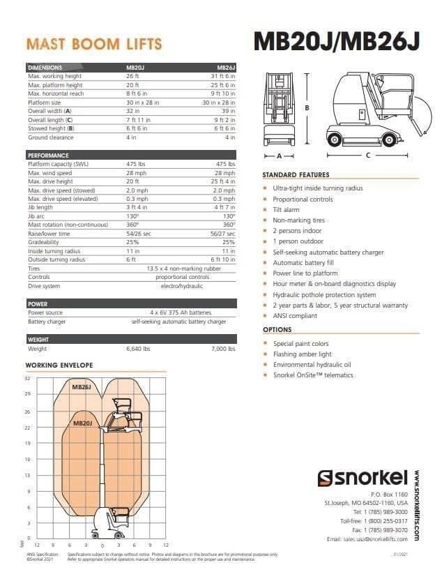 Snorkel MB26J Ανυψωτήρες με κατακόρυφους πυλώνες