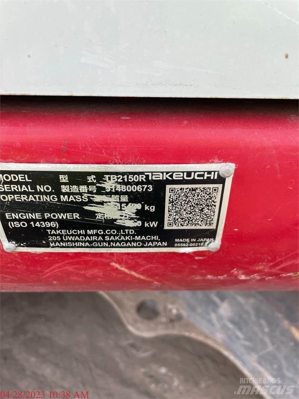Takeuchi TB2150R Εκσκαφείς με ερπύστριες
