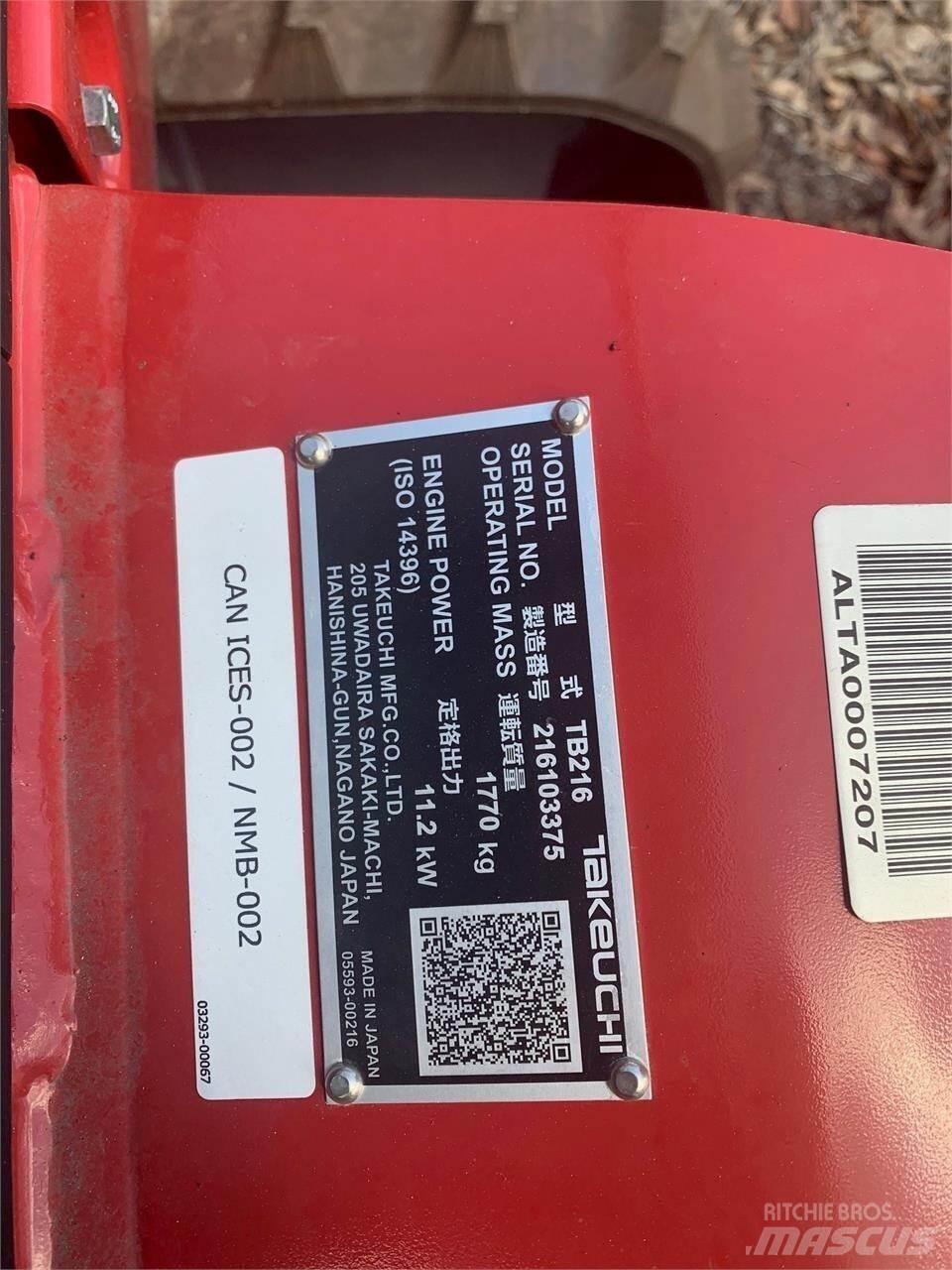 Takeuchi TB216 Εκσκαφάκι (διαβολάκι) < 7t