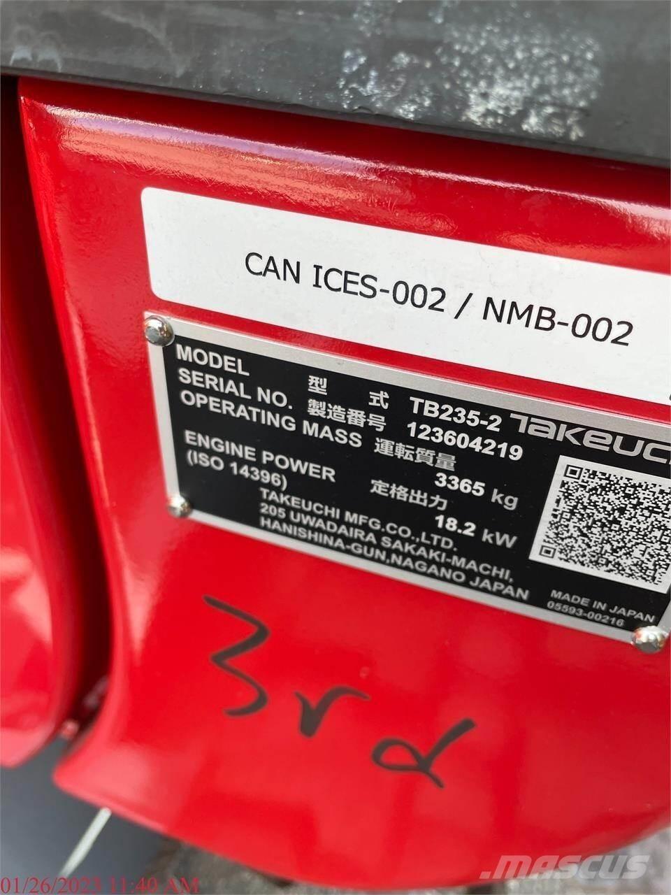 Takeuchi TB235-2 Εκσκαφάκι (διαβολάκι) < 7t