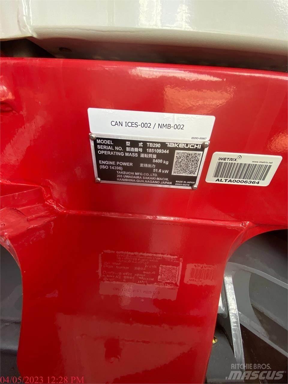 Takeuchi TB290 Εκσκαφείς με ερπύστριες