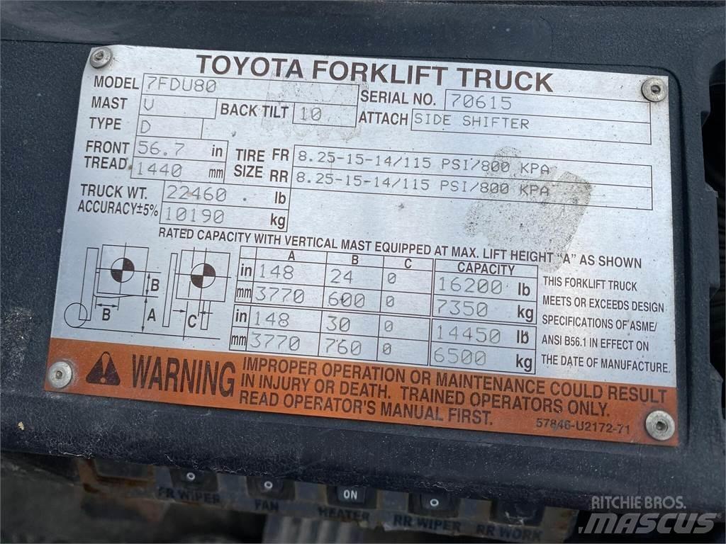 Toyota 7FDU80 Περονοφόρα ανυψωτικά κλαρκ - άλλα