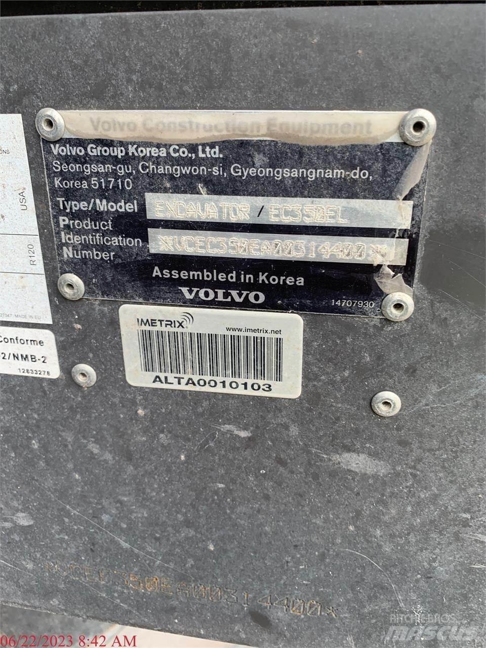 Volvo EC350EL Εκσκαφείς με ερπύστριες