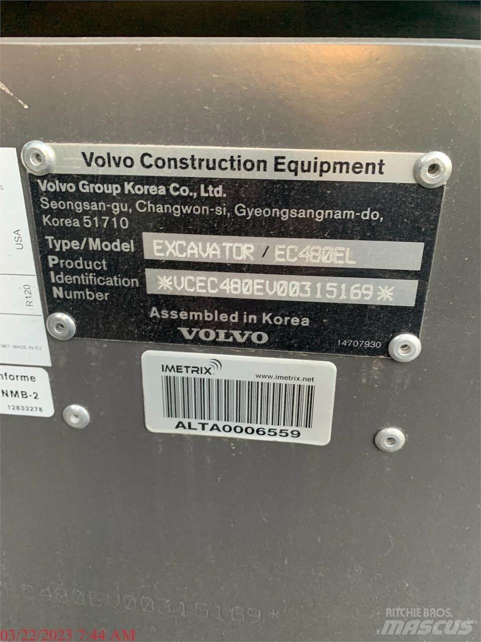 Volvo EC480EL Εκσκαφείς με ερπύστριες