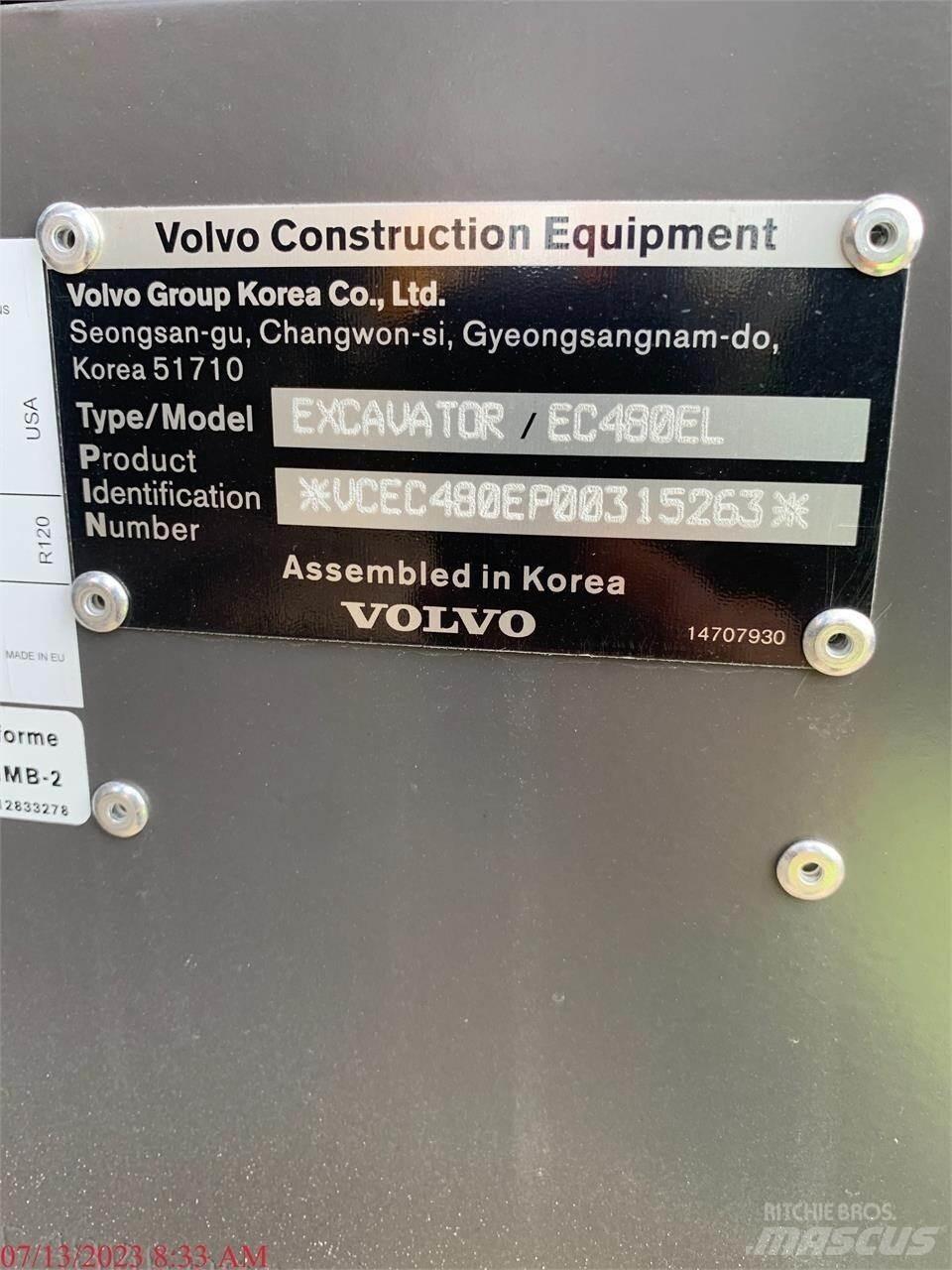 Volvo EC480EL Εκσκαφείς με ερπύστριες