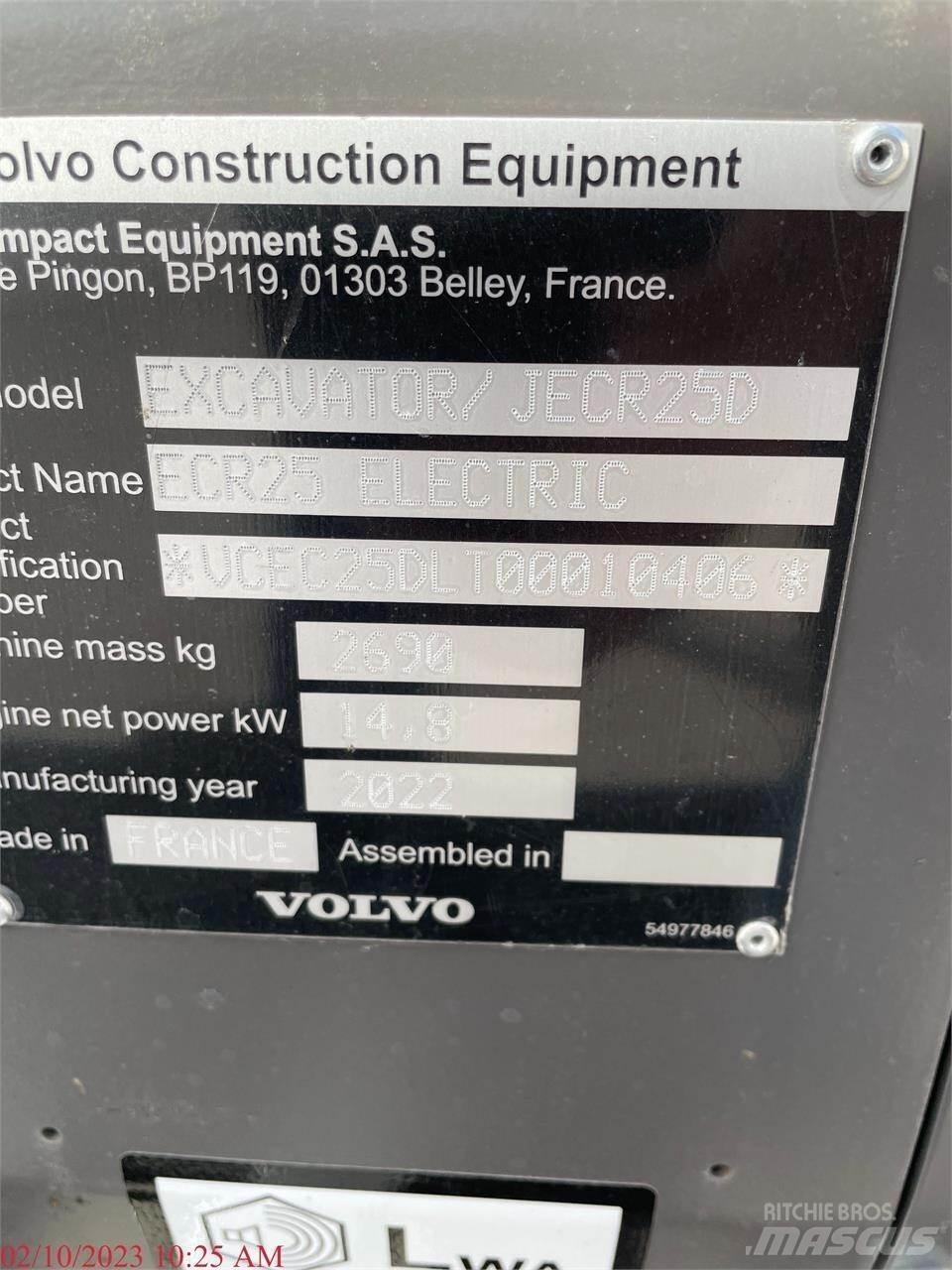 Volvo ECR25D Εκσκαφάκι (διαβολάκι) < 7t