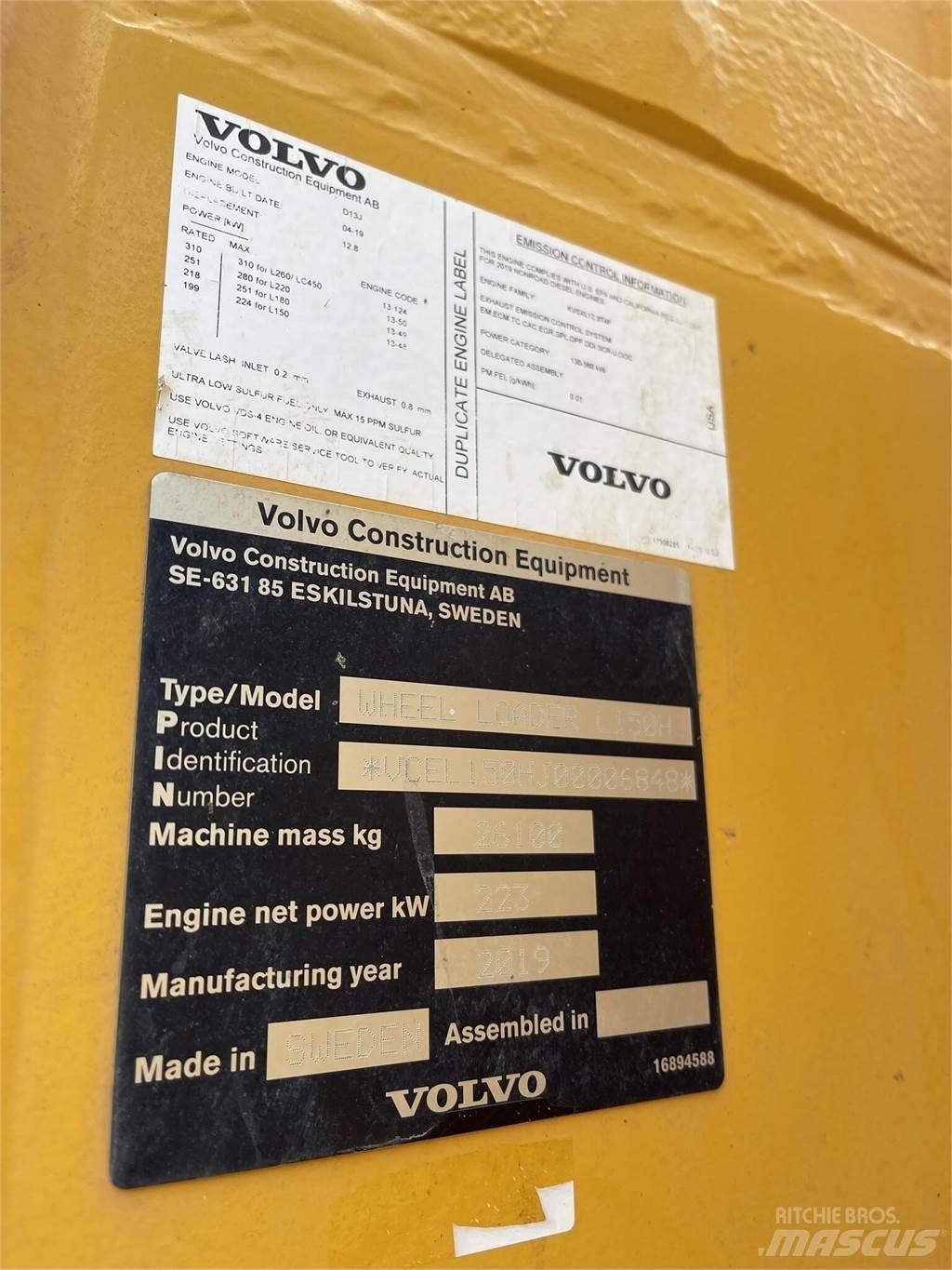 Volvo L150H Φορτωτές με λάστιχα (Τροχοφόροι)