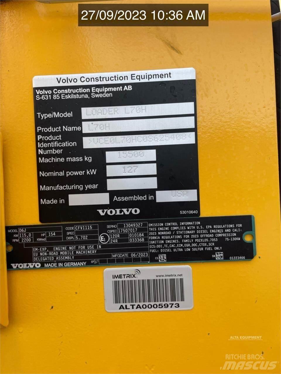 Volvo L70H Φορτωτές με λάστιχα (Τροχοφόροι)