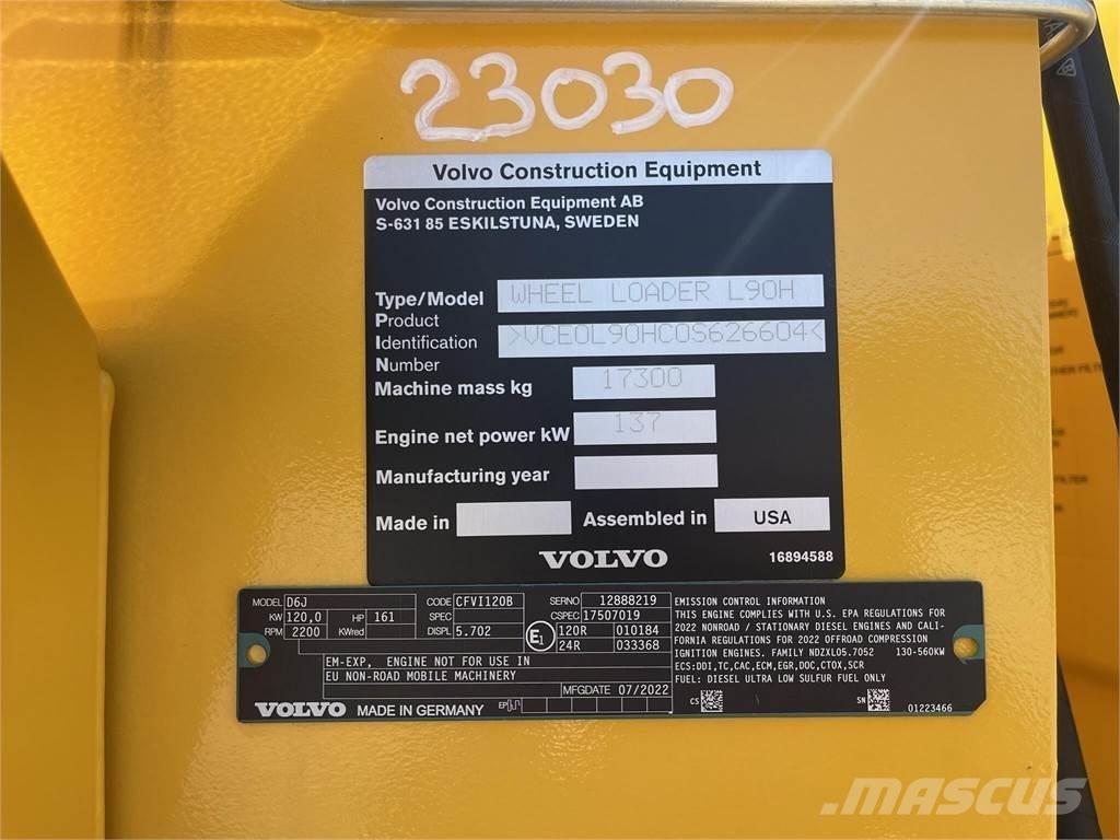 Volvo L90H Φορτωτές με λάστιχα (Τροχοφόροι)