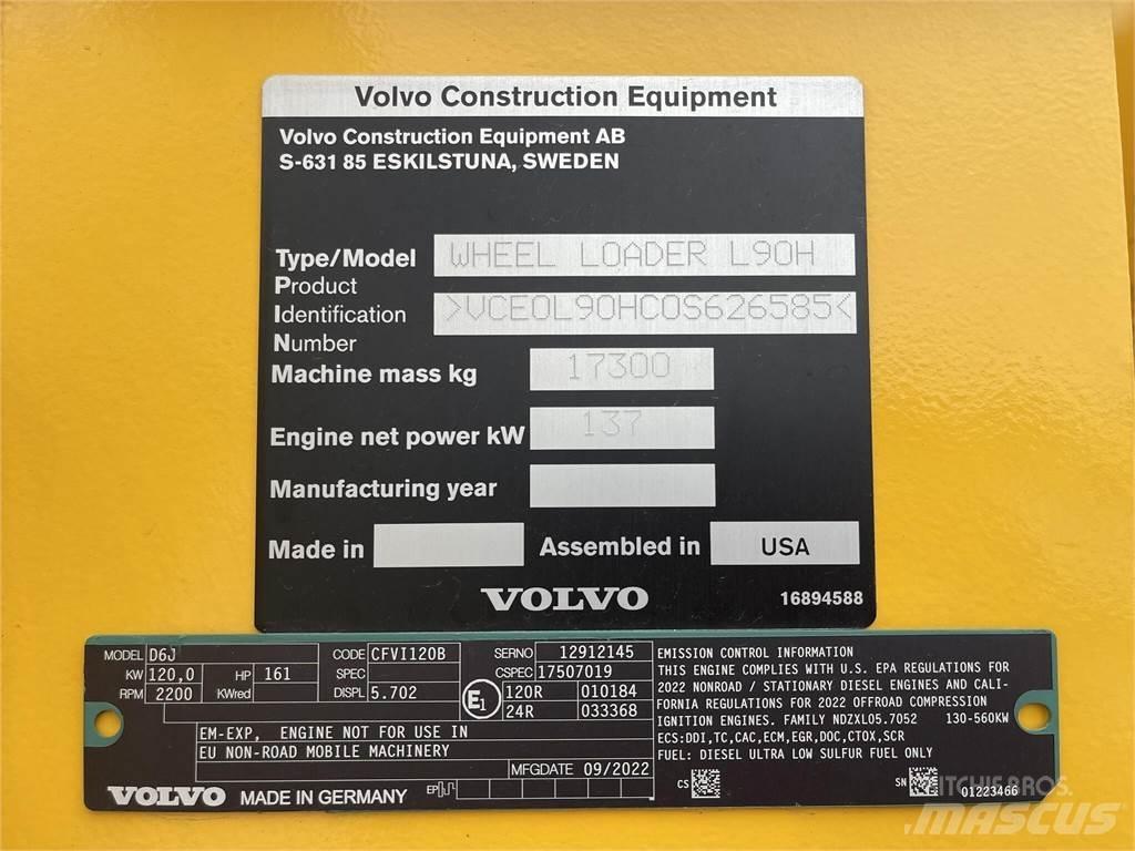 Volvo L90H Φορτωτές με λάστιχα (Τροχοφόροι)