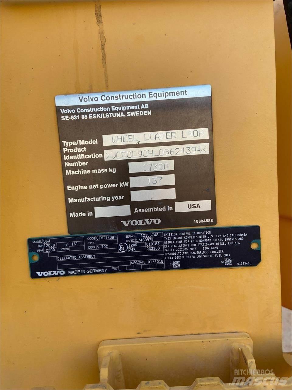 Volvo L90H Φορτωτές με λάστιχα (Τροχοφόροι)