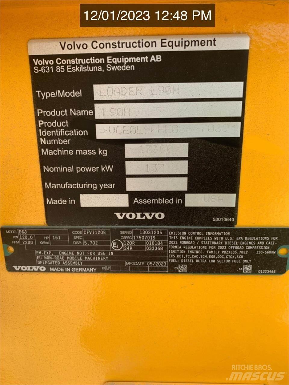Volvo L90H Φορτωτές με λάστιχα (Τροχοφόροι)