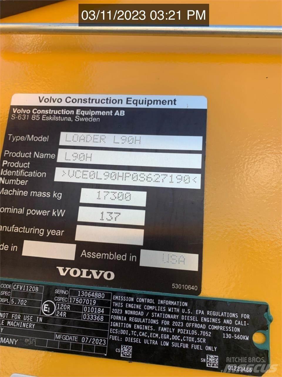 Volvo L90H Φορτωτές με λάστιχα (Τροχοφόροι)