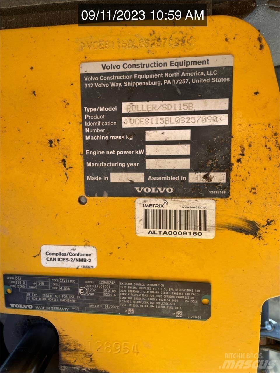 Volvo SD115B Οδοστρωτήρες διπλού κυλίνδρου