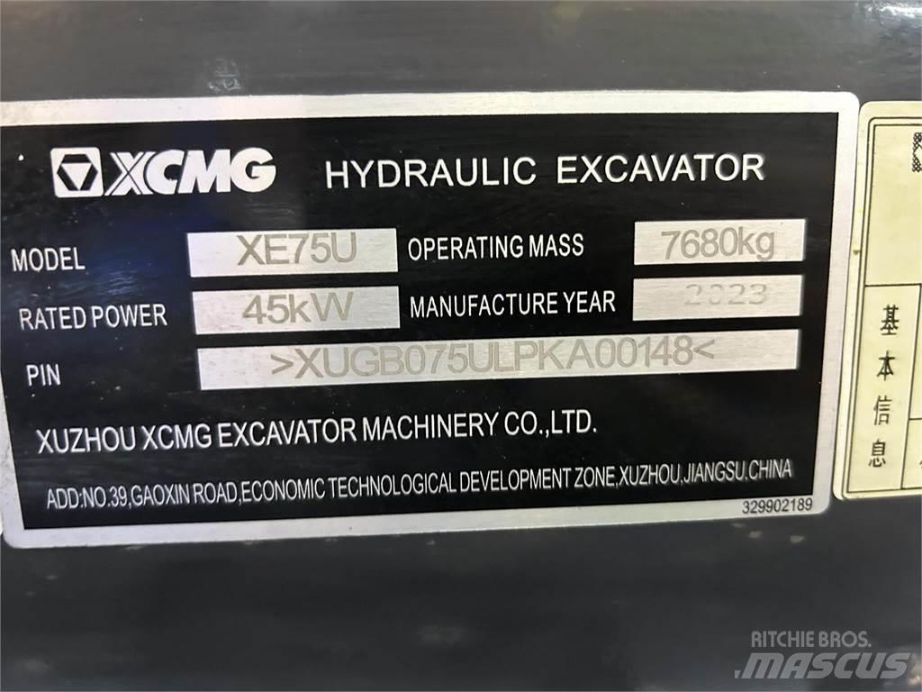 XCMG XE75U Εκσκαφείς με ερπύστριες