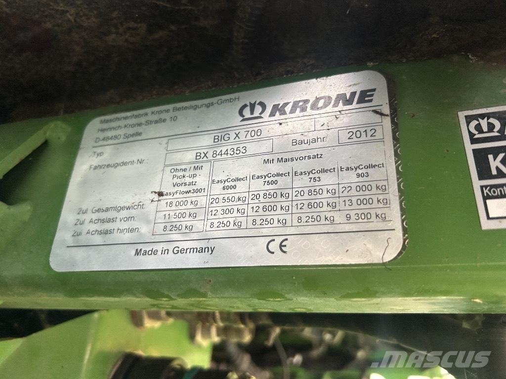 Krone Big X 700 Ενσιρωκοπτικές μηχανές