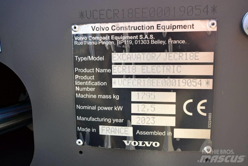 Volvo ECR18 electric Εκσκαφάκι (διαβολάκι) < 7t