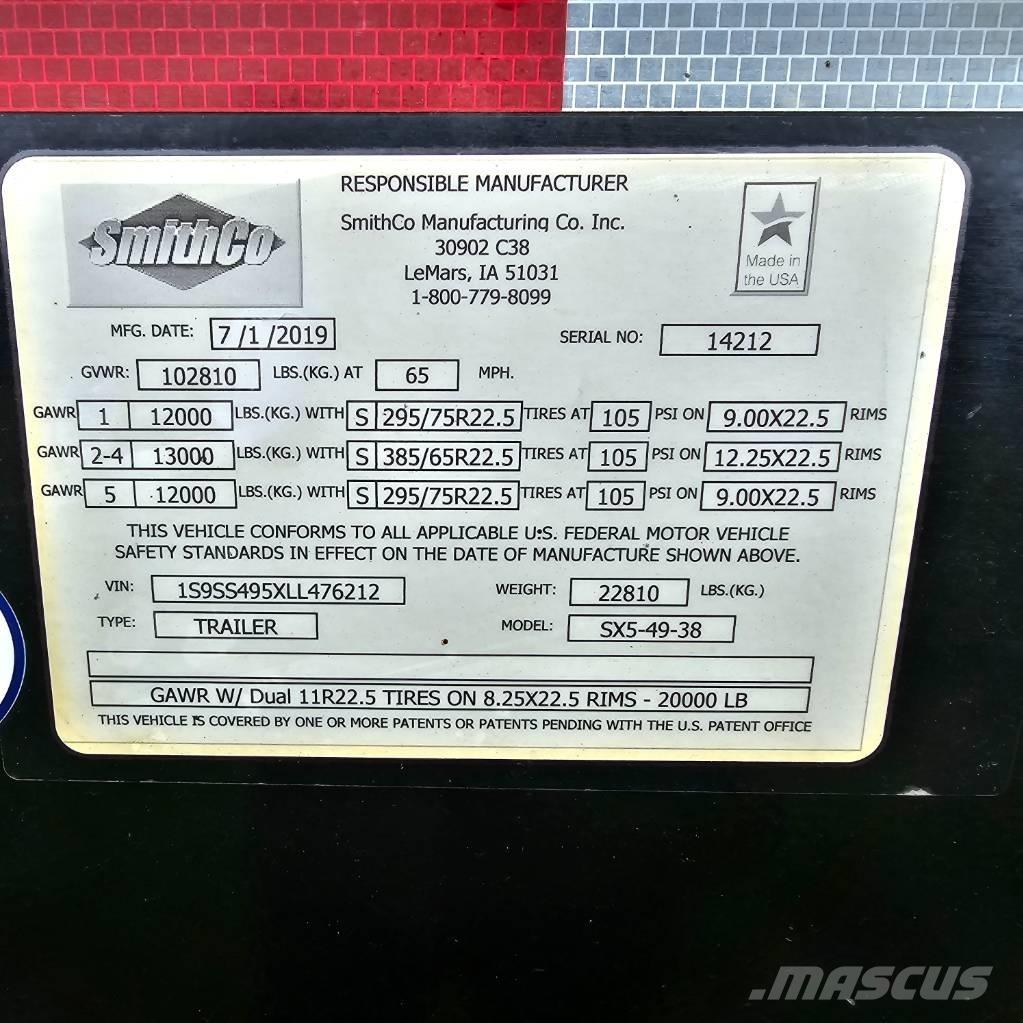 SmithCo SX5-49-38 Ανατρεπόμενες ρυμούλκες