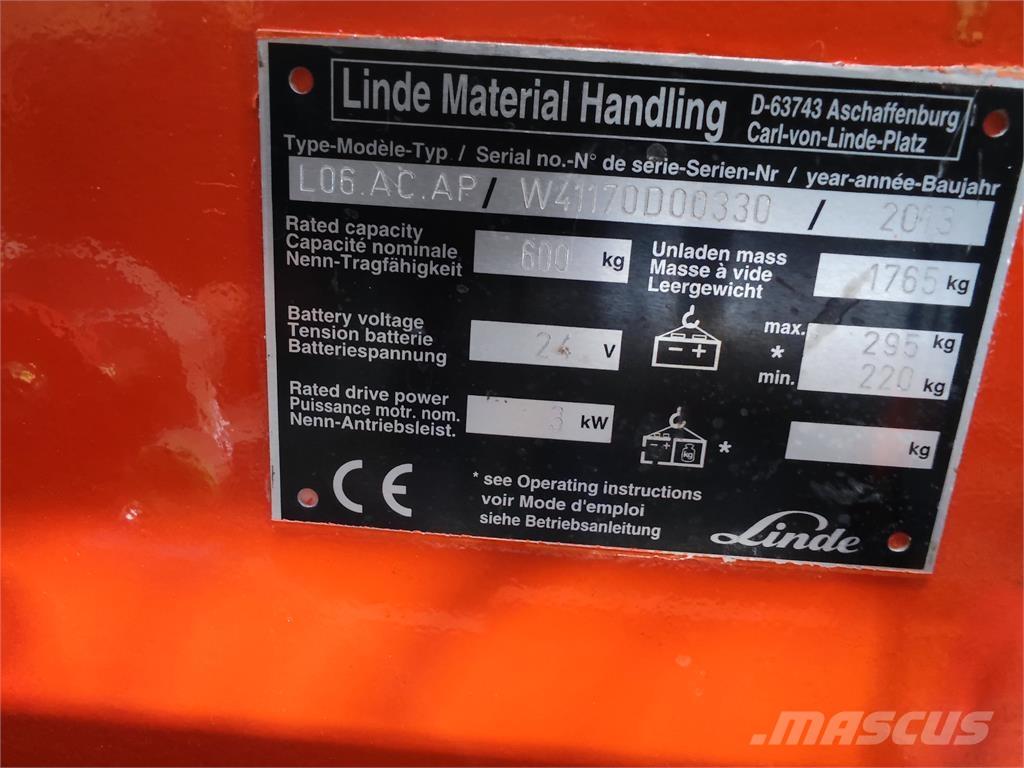 Linde L06 AC AP Ηλεκτρικά παλετοφόρα με ιστό