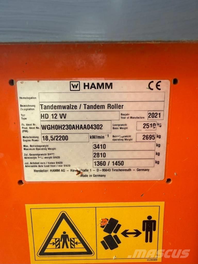 Hamm HD 12 Οδοστρωτήρες διπλού κυλίνδρου