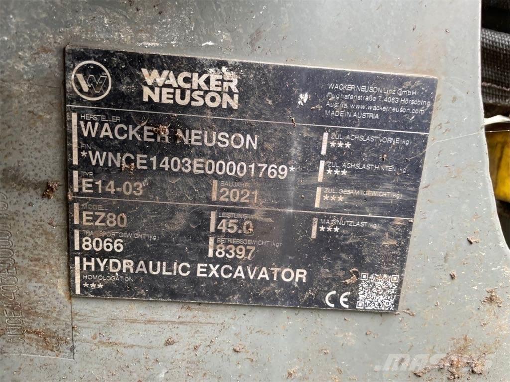 Wacker Neuson EZ80 Εκσκαφείς με ερπύστριες