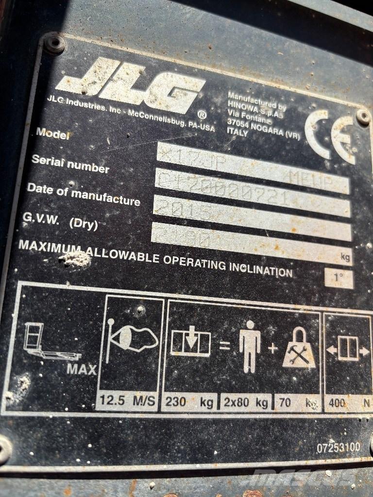 JLG X 17 J Plus Ανυψωτήρες με αρθρωτό βραχίονα