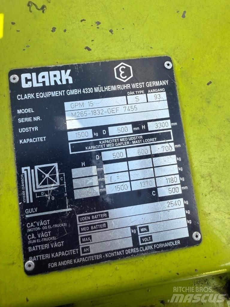 Clark GCM15 Περονοφόρα ανυψωτικά κλαρκ με φυσικό αέριο LPG