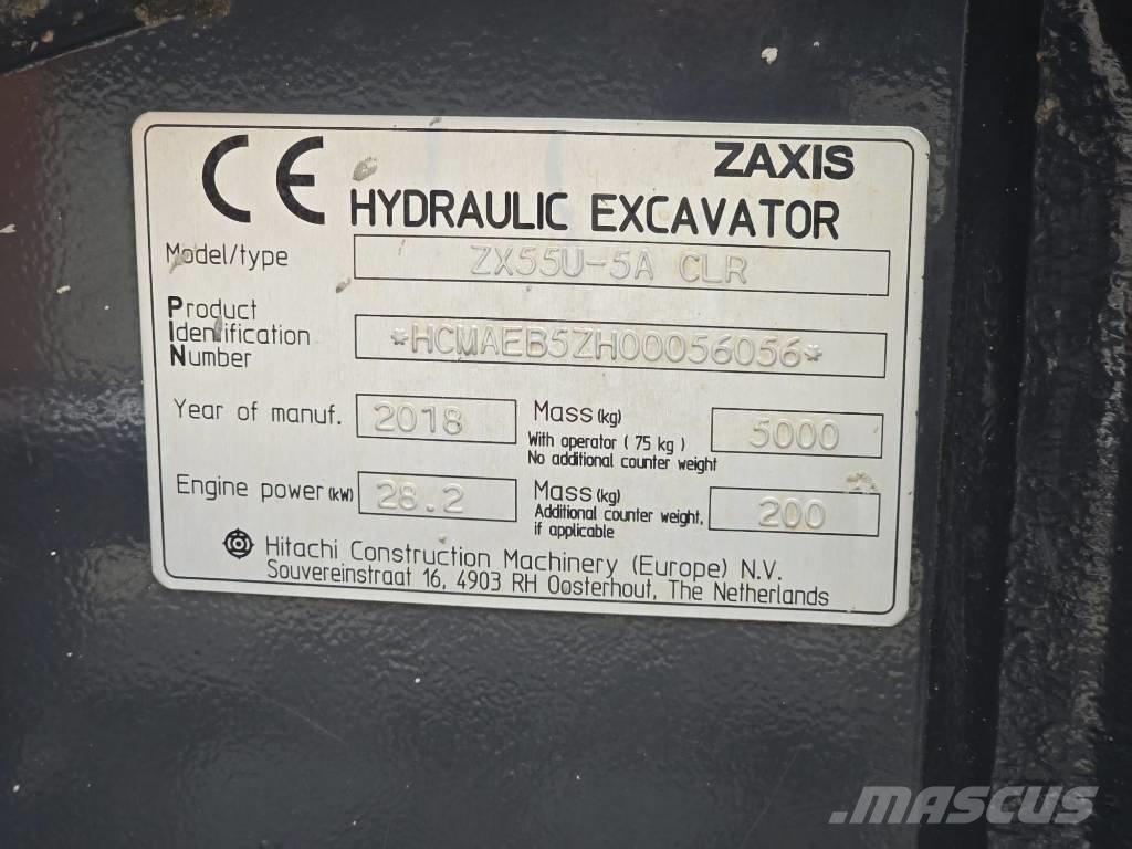 Hitachi ZX55U-5A CLR Εκσκαφάκι (διαβολάκι) < 7t