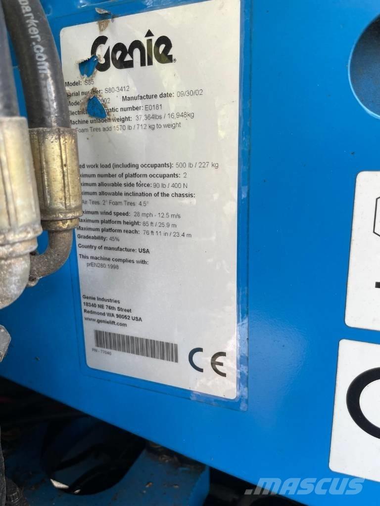 Genie S 85 Ανυψωτήρες με τηλεσκοπικό βραχίονα