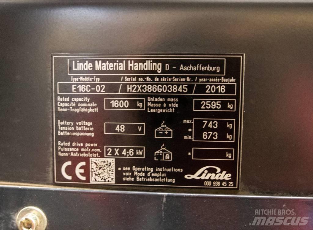 Linde E 16 C-02 Ηλεκτρικά περονοφόρα ανυψωτικά κλαρκ
