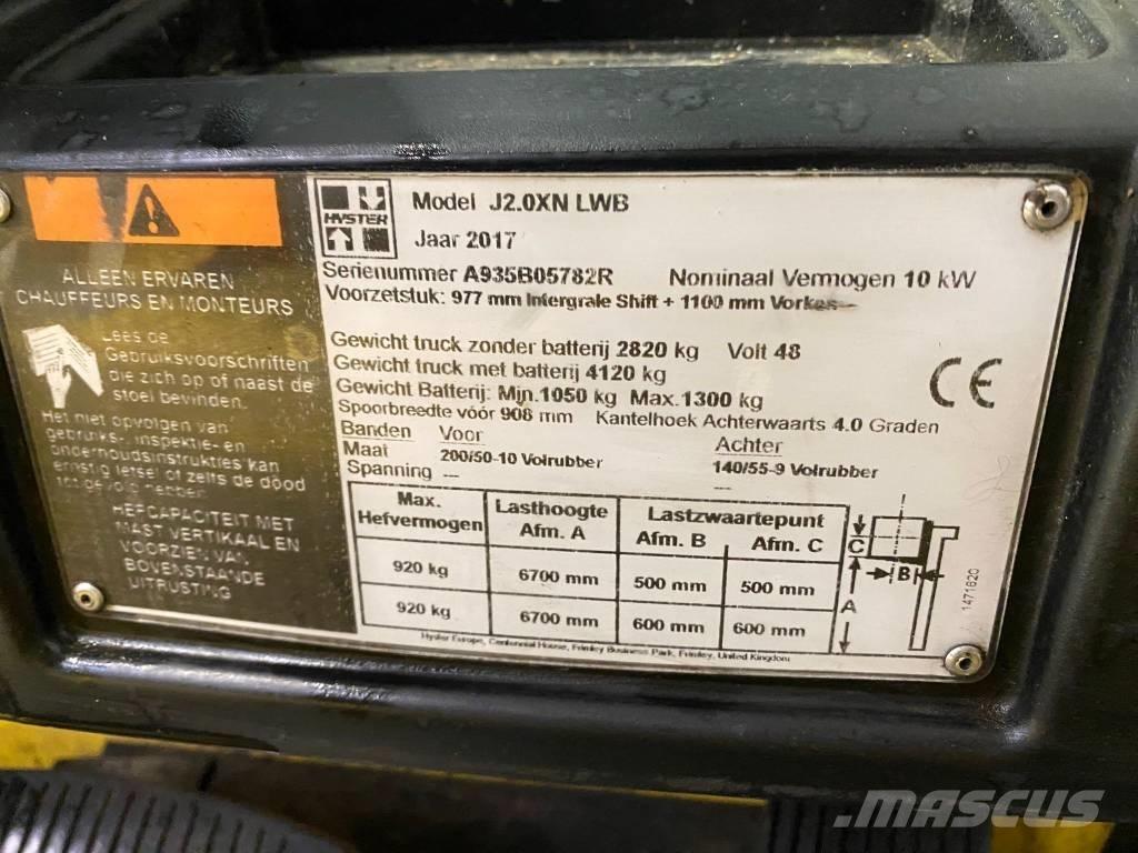 Hyster J 2.0 XNT LWB Ηλεκτρικά περονοφόρα ανυψωτικά κλαρκ