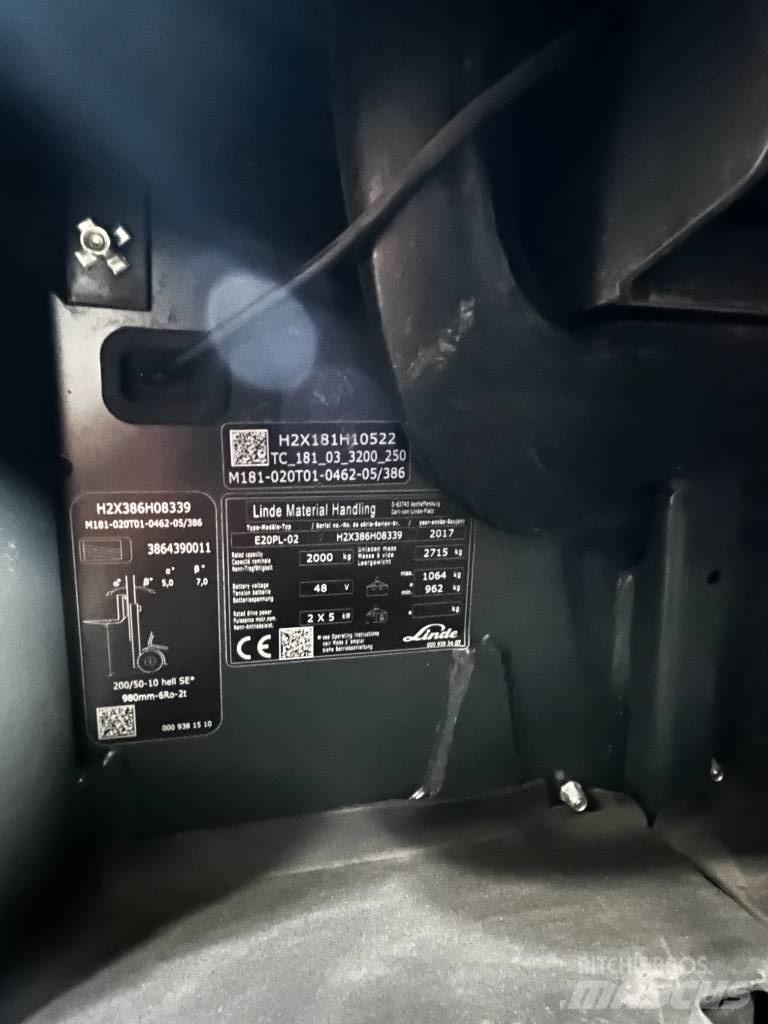 Linde E20PL/386-02 Ηλεκτρικά περονοφόρα ανυψωτικά κλαρκ